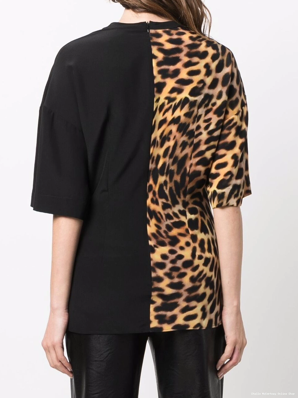 Cheap McCartney print T-shirt cheetah Women Stella panel 0423
